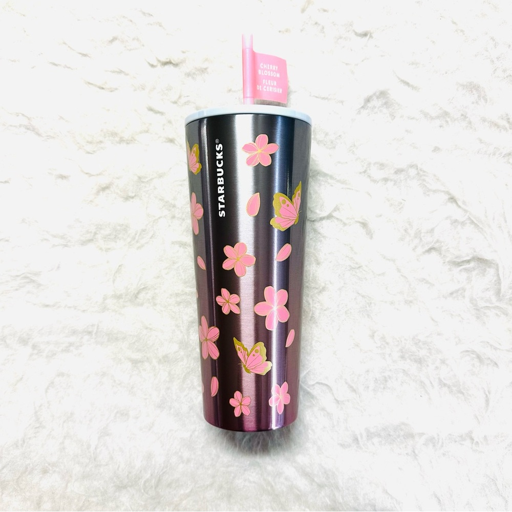 Starbucks Pink Floral and Butterfly Tumbler